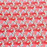 Per Metre Luxury Dressmaking 100% Digital Printed Cotton Lawn- 55" (Red)