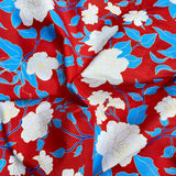 Per Metre Luxury Dressmaking 100% Digital Printed Cotton Lawn- 55" (Red)