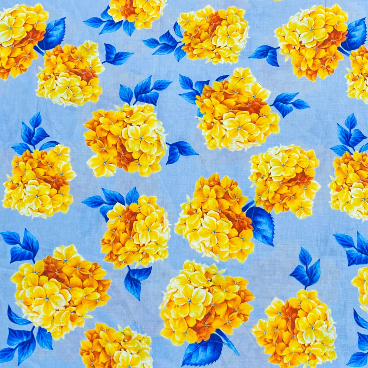 Per Metre Luxury Dressmaking 100% Digital Printed Cotton Lawn- 55" (Flower)