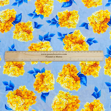 Per Metre Luxury Dressmaking 100% Digital Printed Cotton Lawn- 55" (Flower)