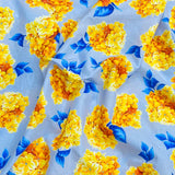 Per Metre Luxury Dressmaking 100% Digital Printed Cotton Lawn- 55" (Flower)