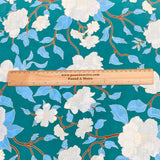 Per Metre Luxury Dressmaking 100% Digital Printed Cotton Lawn- 55" (Green)