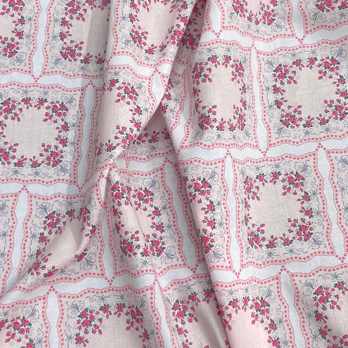 Per Metre Luxury Dressmaking 100% Digital Printed Cotton Lawn- 55" (Pink)