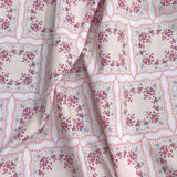 Per Metre Luxury Dressmaking 100% Digital Printed Cotton Lawn- 55" (Pink)