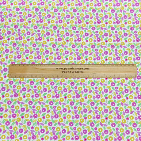 Per Metre Luxury Dressmaking 100% Digital Printed Cotton Lawn- 55" (Flower Garden)
