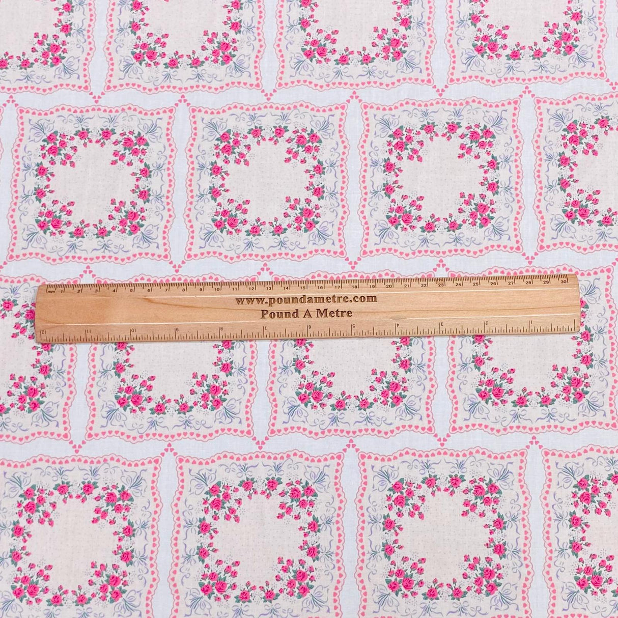 Per Metre Luxury Dressmaking 100% Digital Printed Cotton Lawn- 55" (Pink)