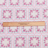 Per Metre Luxury Dressmaking 100% Digital Printed Cotton Lawn- 55" (Pink)