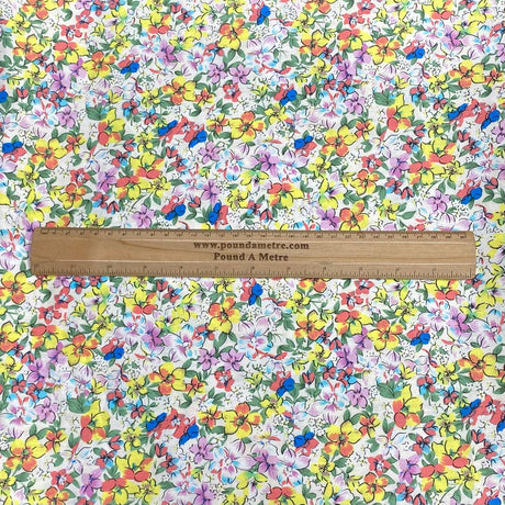 Per Metre Luxury Dressmaking 100% Digital Printed Cotton Lawn- 55" (Flower Pot)