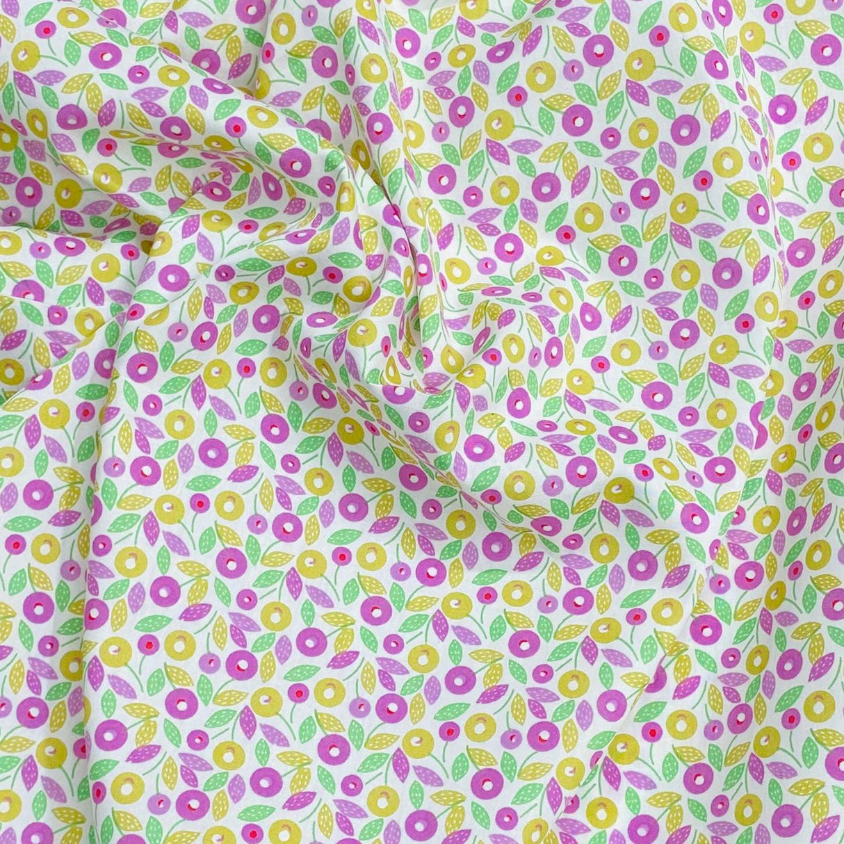 Per Metre Luxury Dressmaking 100% Digital Printed Cotton Lawn- 55" (Flower Garden)