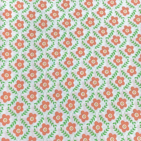 Per Metre Luxury Dressmaking 100% Digital Printed Cotton Lawn- 55" (Flower Patch)