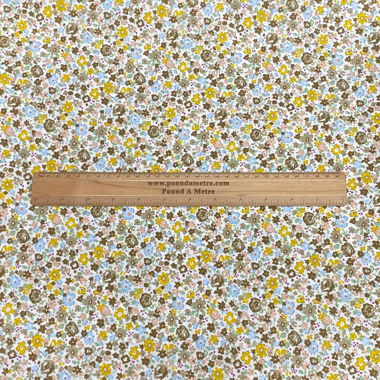 Per Metre Luxury Dressmaking 100% Digital Printed Cotton Lawn- 55" (Flower Field)