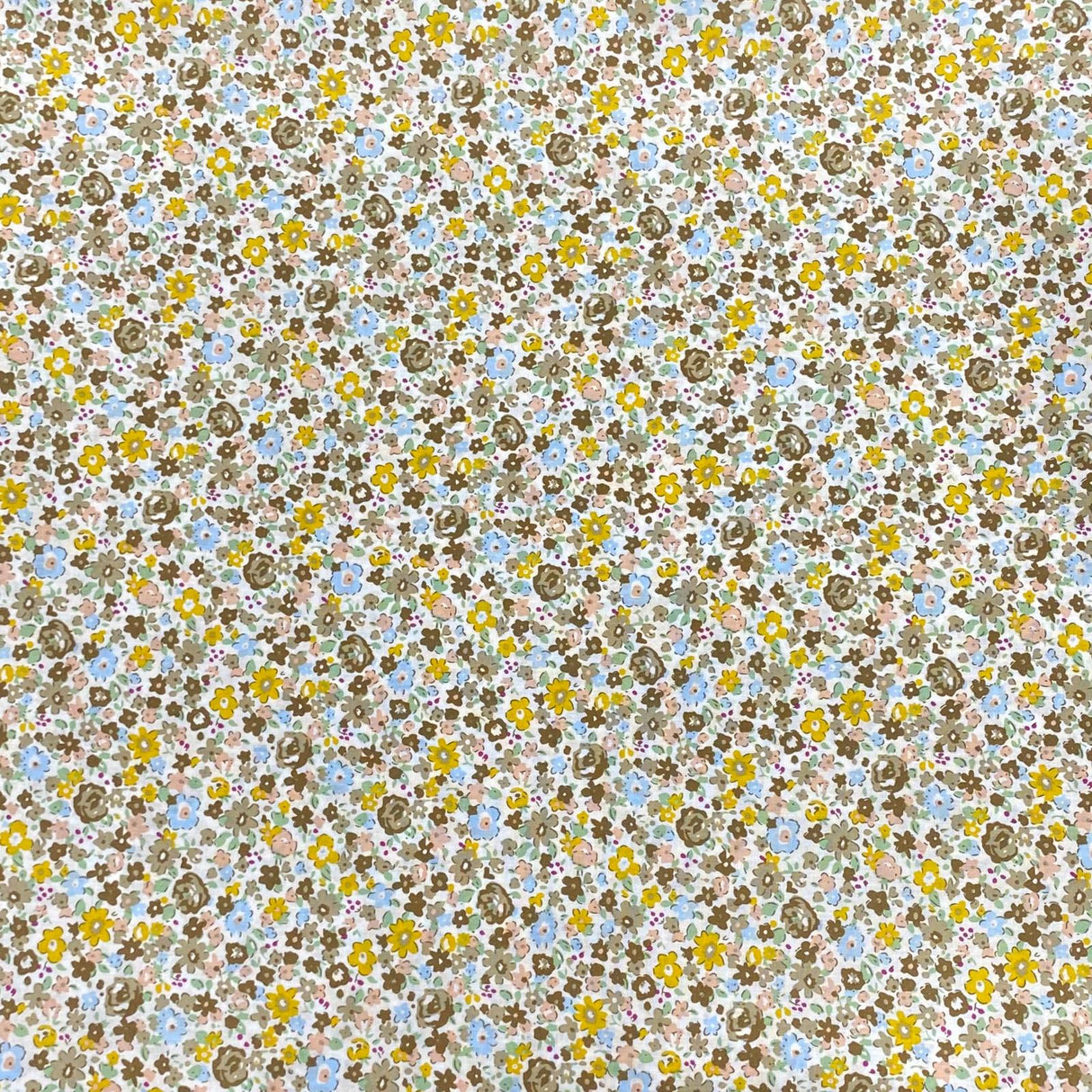 Per Metre Luxury Dressmaking 100% Digital Printed Cotton Lawn- 55" (Flower Field)