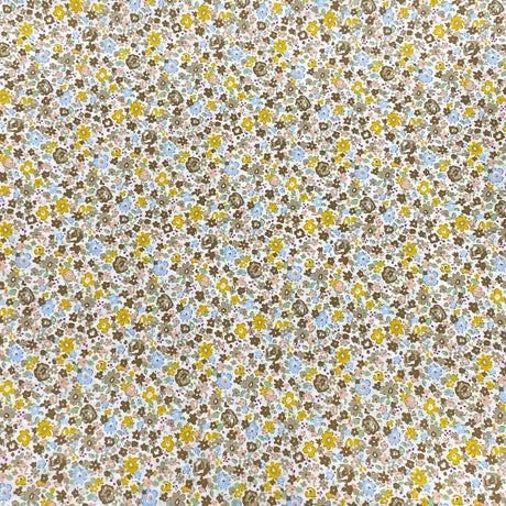 Per Metre Luxury Dressmaking 100% Digital Printed Cotton Lawn- 55" (Flower Field)