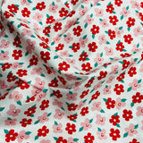 Per Metre Luxury Dressmaking 100% Digital Printed Cotton Lawn- 55" (Rose Flower)
