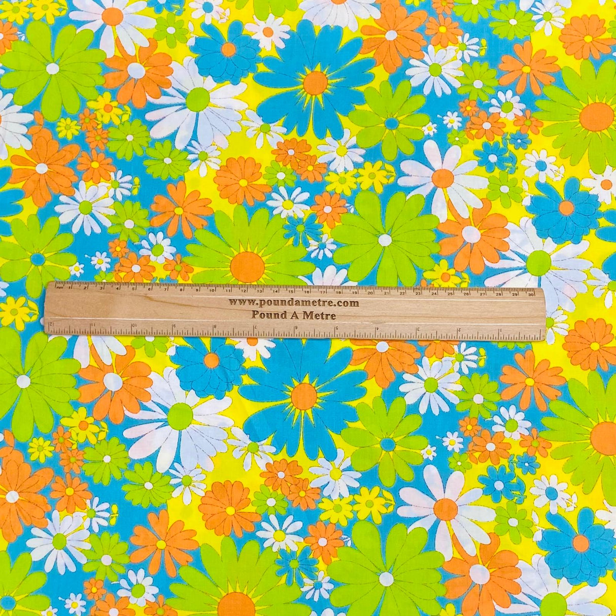 Per Metre Luxury Dressmaking 100% Digital Printed Cotton Lawn- 55" (Bright Floral)