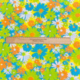 Per Metre Luxury Dressmaking 100% Digital Printed Cotton Lawn- 55" (Bright Floral)