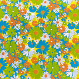 Per Metre Luxury Dressmaking 100% Digital Printed Cotton Lawn- 55" (Bright Floral)
