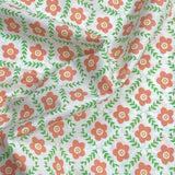 Per Metre Luxury Dressmaking 100% Digital Printed Cotton Lawn- 55" (Flower Patch)
