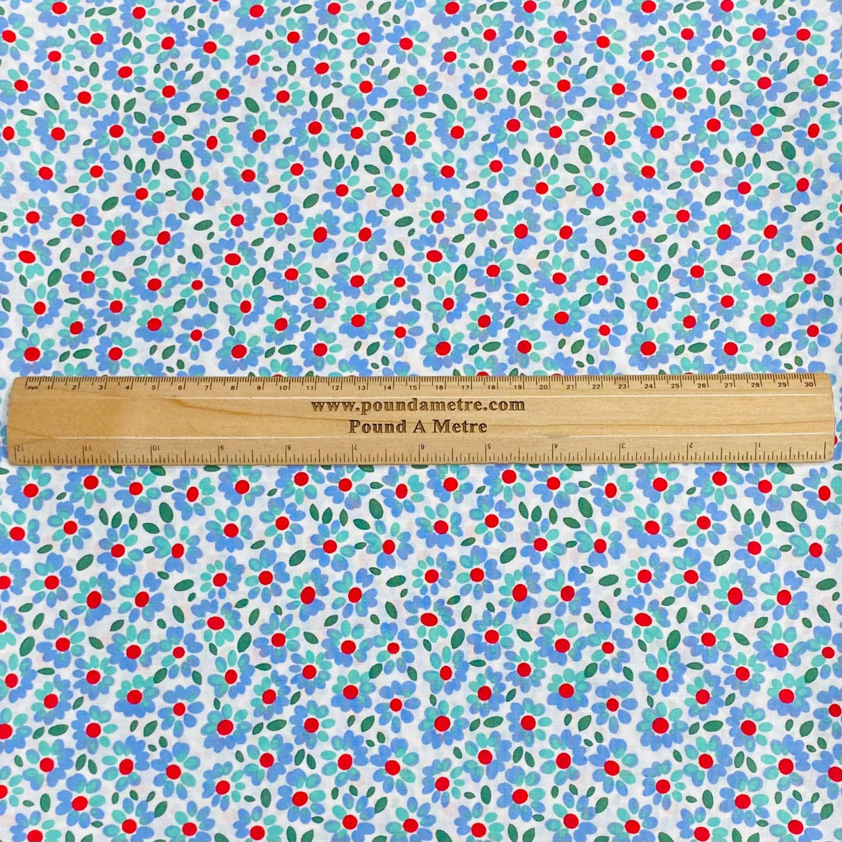 Per Metre Luxury Dressmaking 100% Digital Printed Cotton Lawn- 55" (Blueberry)