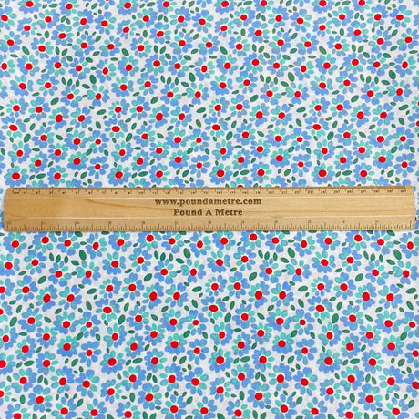 Per Metre Luxury Dressmaking 100% Digital Printed Cotton Lawn- 55" (Blueberry)