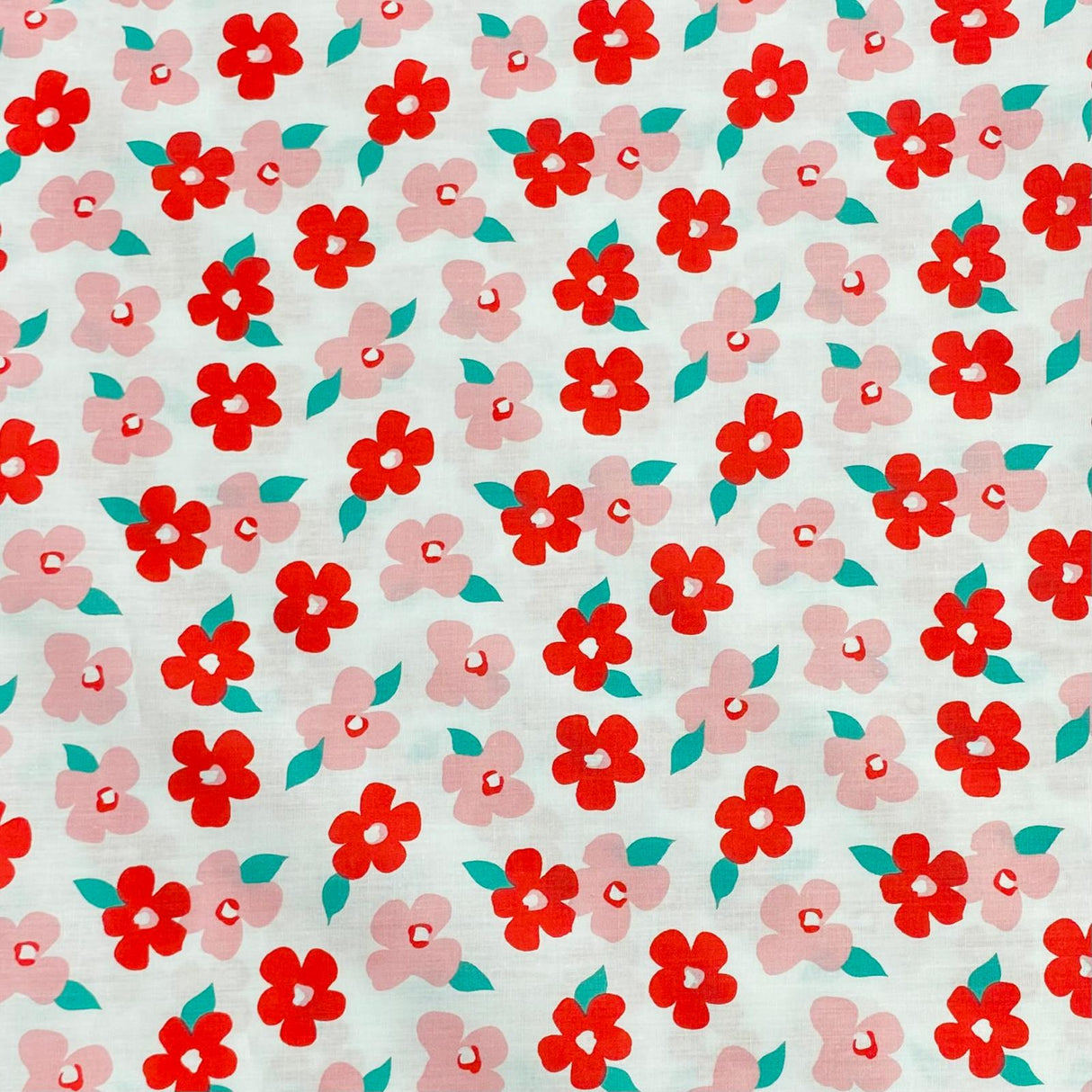 Per Metre Luxury Dressmaking 100% Digital Printed Cotton Lawn- 55" (Rose Flower)