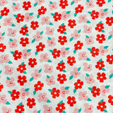 Per Metre Luxury Dressmaking 100% Digital Printed Cotton Lawn- 55" (Rose Flower)