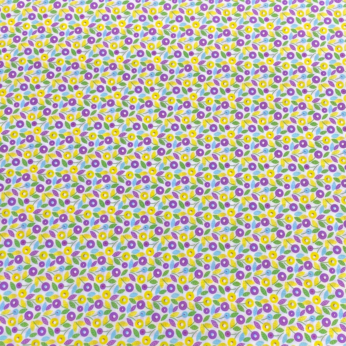 Per Metre Luxury Dressmaking 100% Digital Printed Cotton Lawn- 55" (Yellow & Lemon)