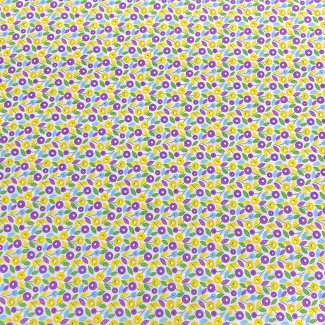Per Metre Luxury Dressmaking 100% Digital Printed Cotton Lawn- 55" (Yellow & Lemon)