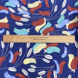 Per Metre Luxury Dressmaking 100% Digital Printed Cotton Lawn- 55" (Navy)