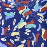 Per Metre Luxury Dressmaking 100% Digital Printed Cotton Lawn- 55" (Navy)