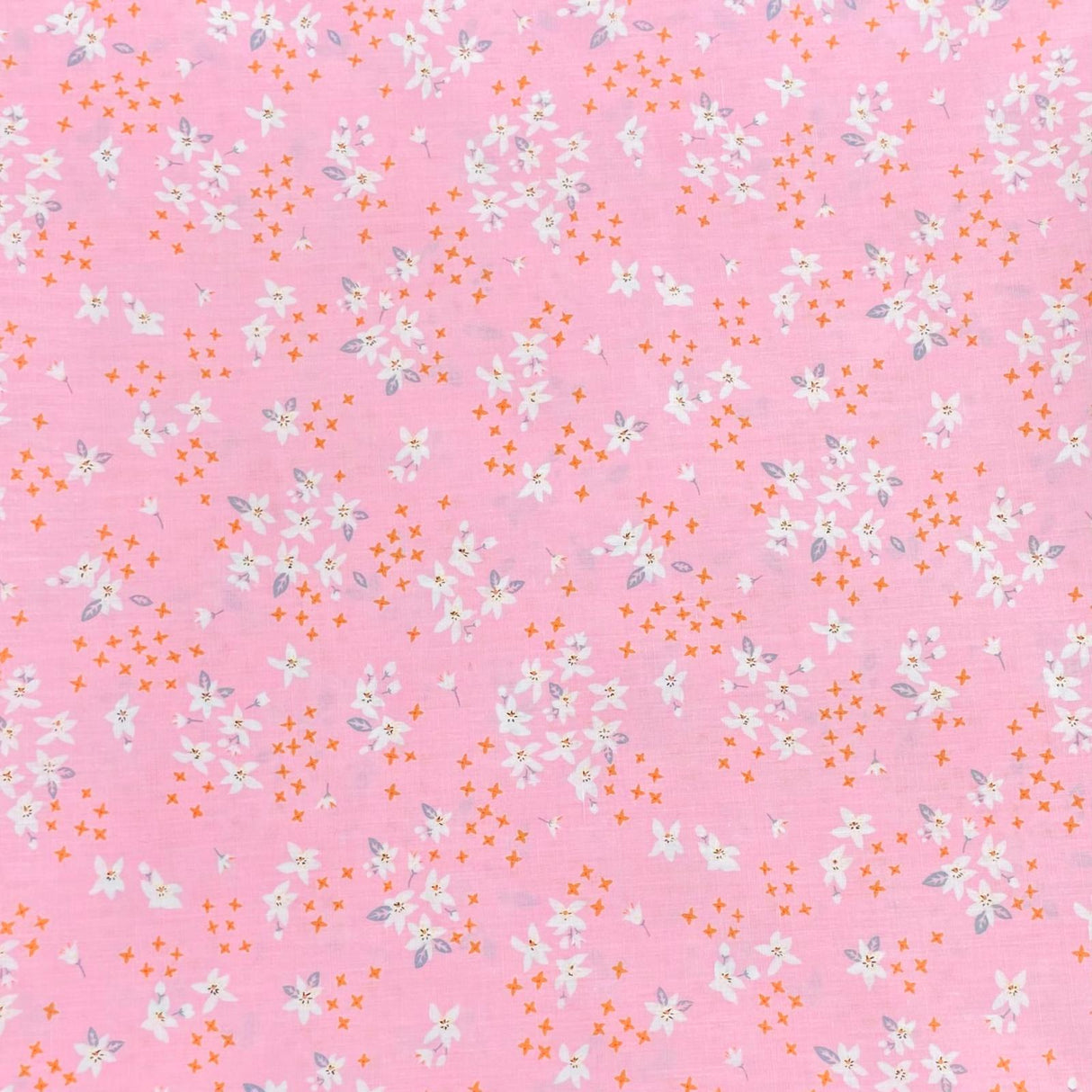 Per Metre Luxury Dressmaking 100% Digital Printed Cotton Lawn- 55" (Baby Pink)