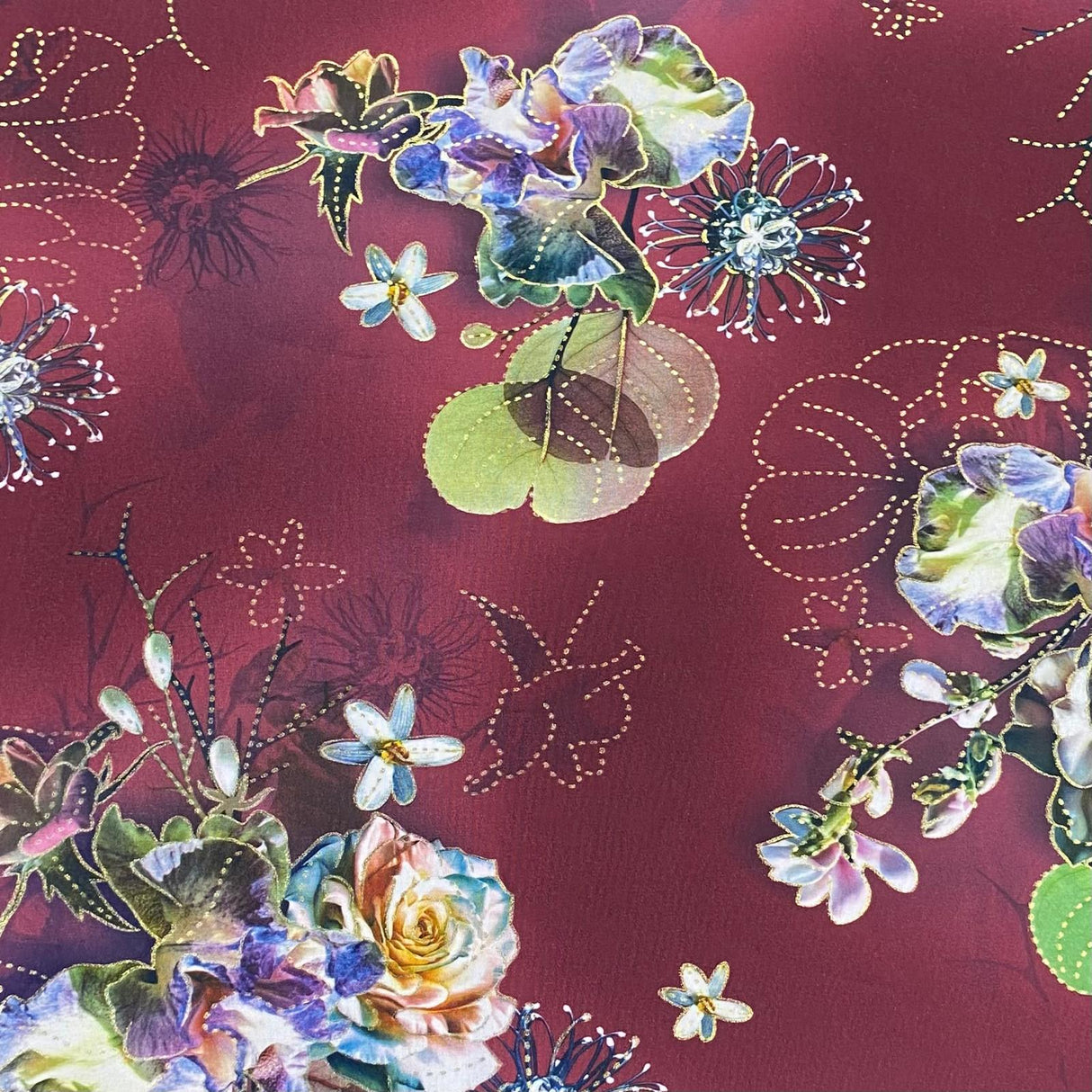 3 Metres, Soft Touch Gold Foil Crepe - 55" Wide (SP1)