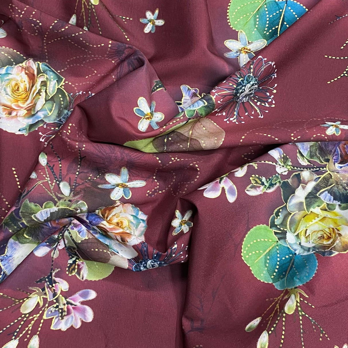 3 Metres, Soft Touch Gold Foil Crepe - 55" Wide (SP1)