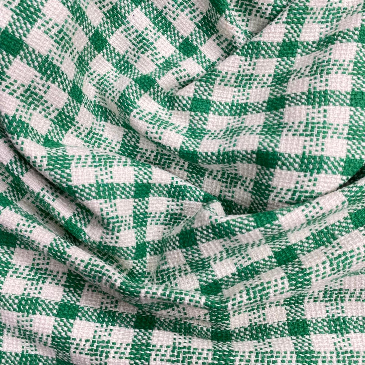 3 Metres Premium Wool Rich Fabric 55" Wide (Green & White)