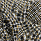 3 Metres Premium Wool Rich Fabric 55" Wide (Black, White & Gold)