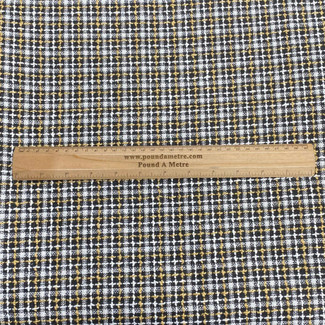 3 Metres Premium Wool Rich Fabric 55" Wide (Black, White & Gold)