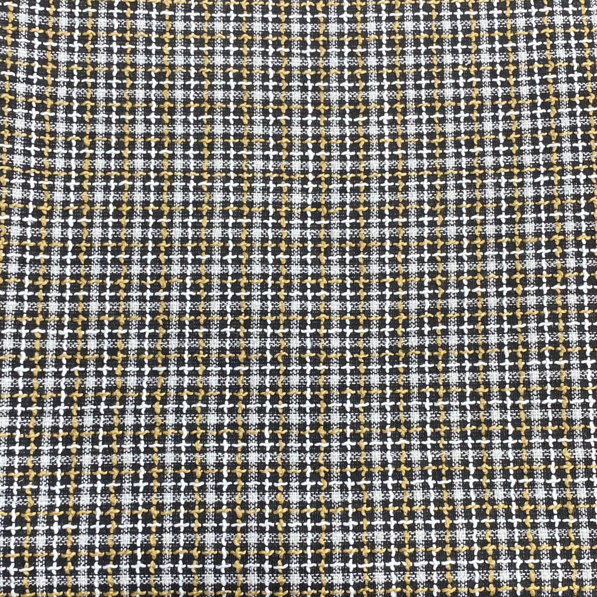 3 Metres Premium Wool Rich Fabric 55" Wide (Black, White & Gold)