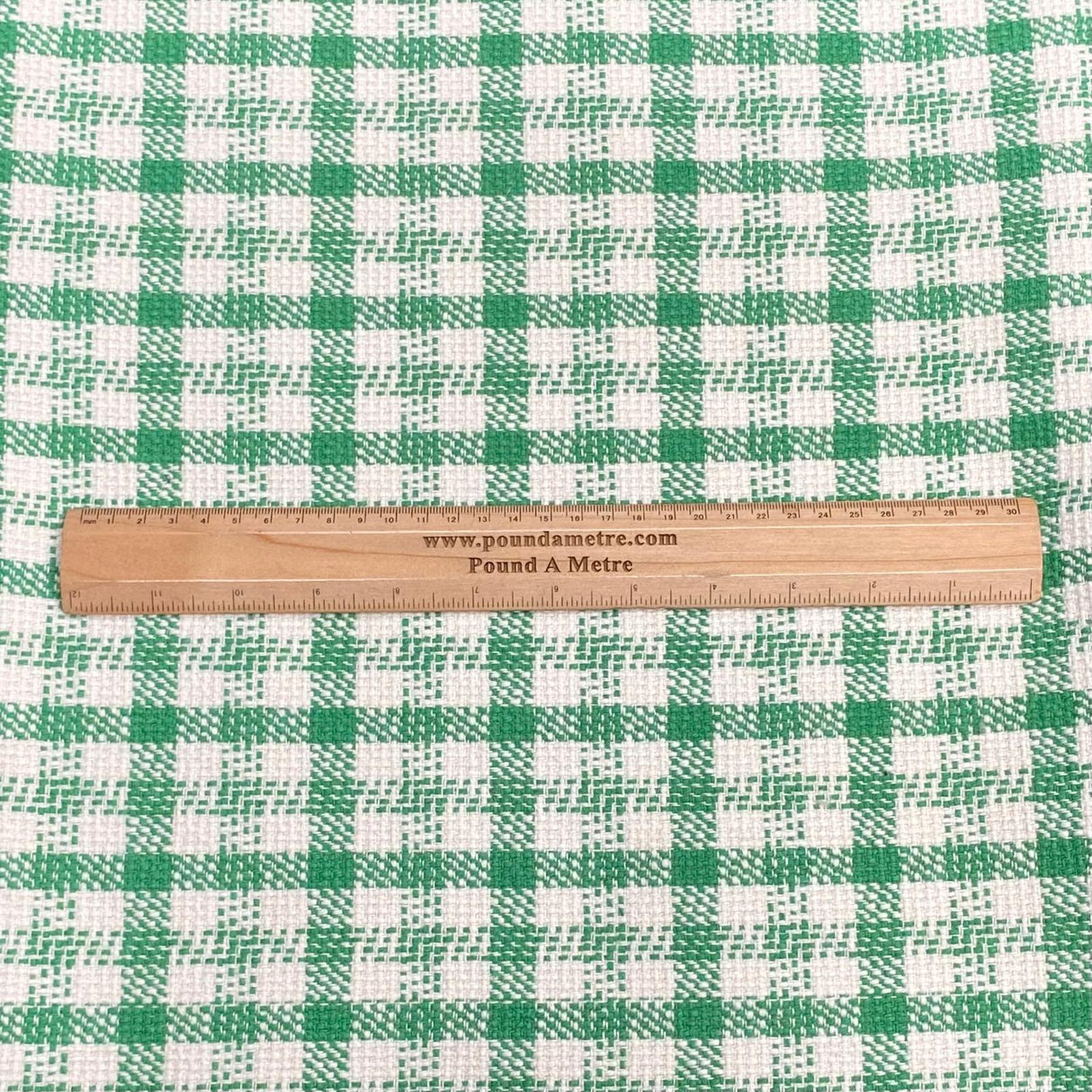 3 Metres Premium Wool Rich Fabric 55" Wide (Green & White)