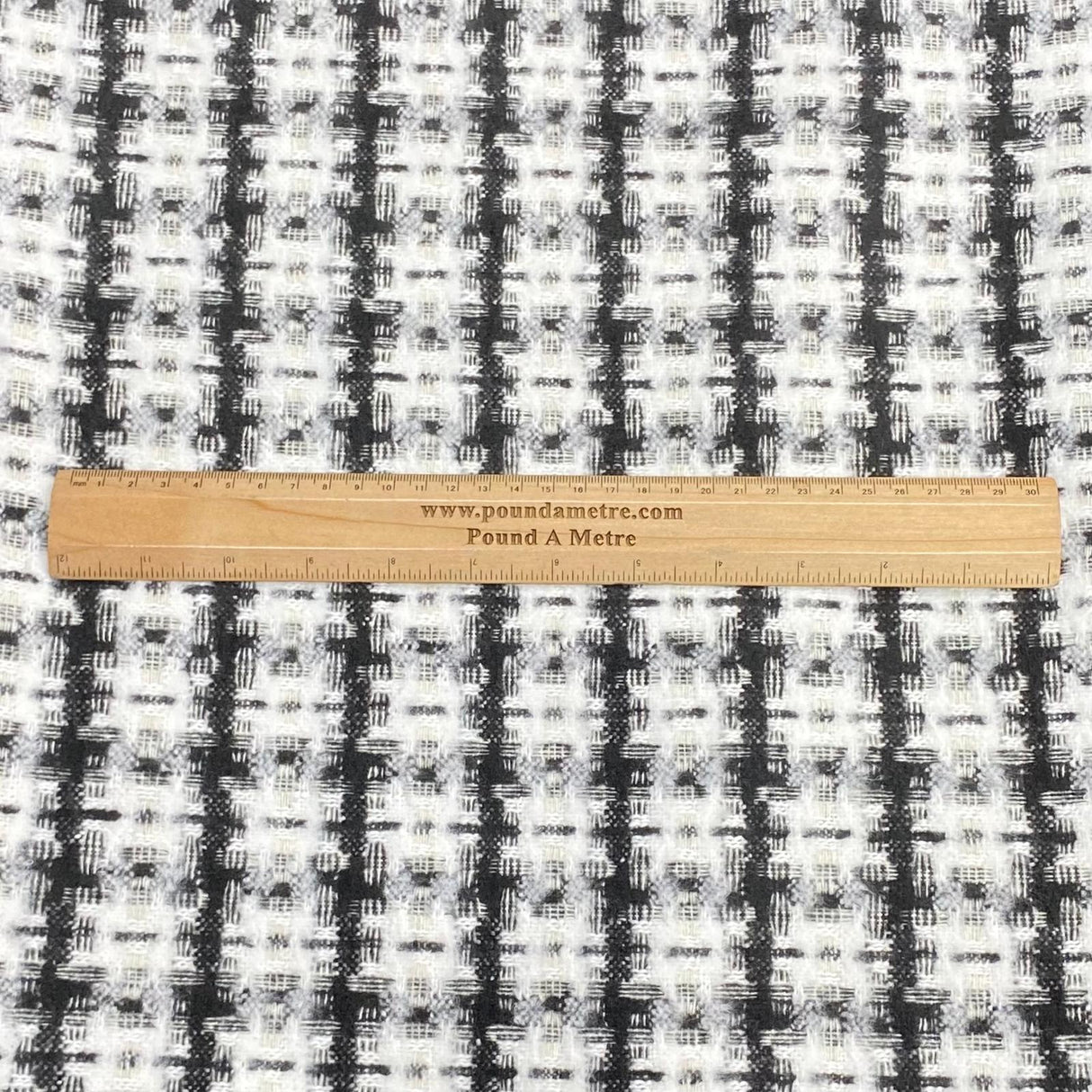 3 Metres Premium Wool Rich Fabric 55" Wide (Black & White)