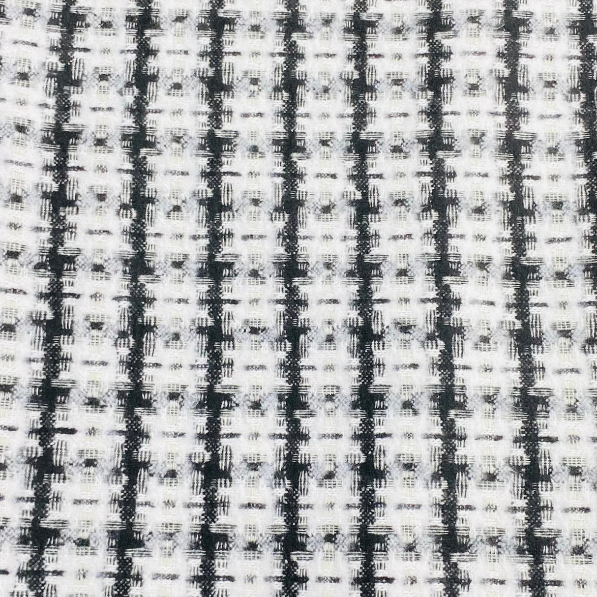 3 Metres Premium Wool Rich Fabric 55" Wide (Black & White)