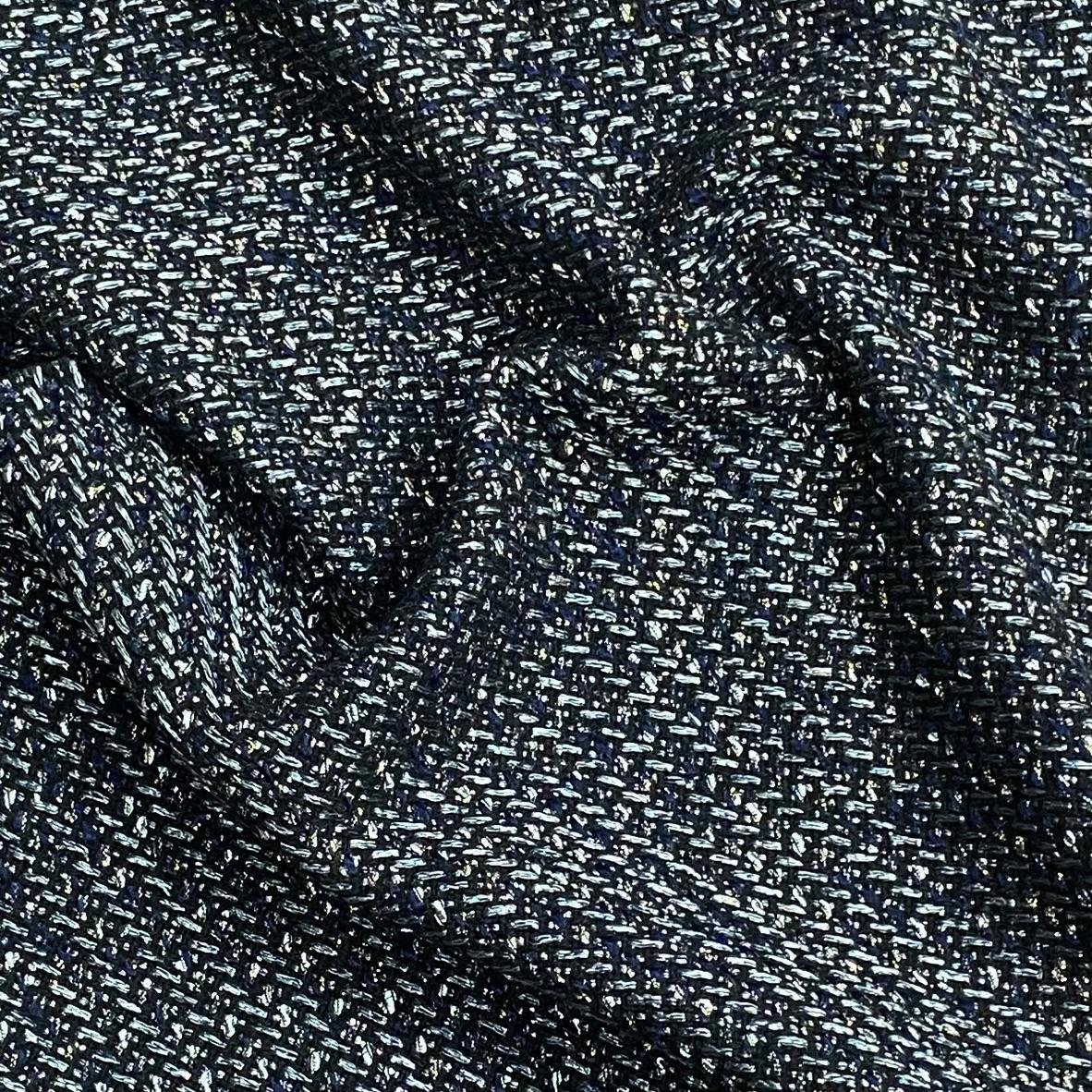 3 Metres Premium Wool Rich Fabric 55" Wide (Blue Touches)