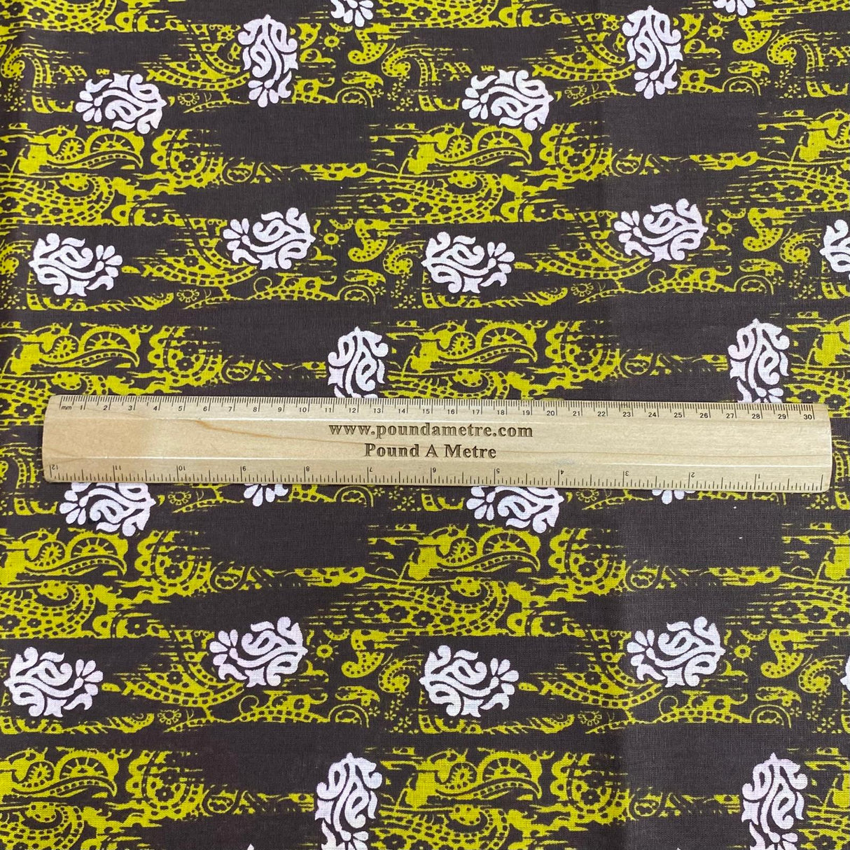 3 Metres Luxury 100% Cotton - 36" Wide - (Brown & Yellow)