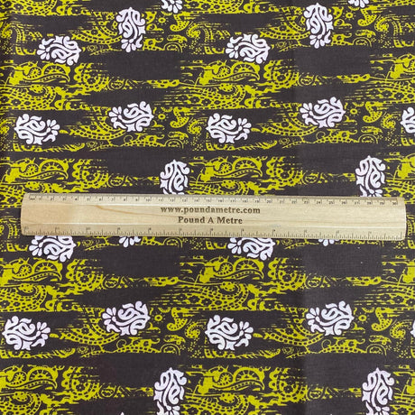 3 Metres Luxury 100% Cotton - 36" Wide - (Brown & Yellow)