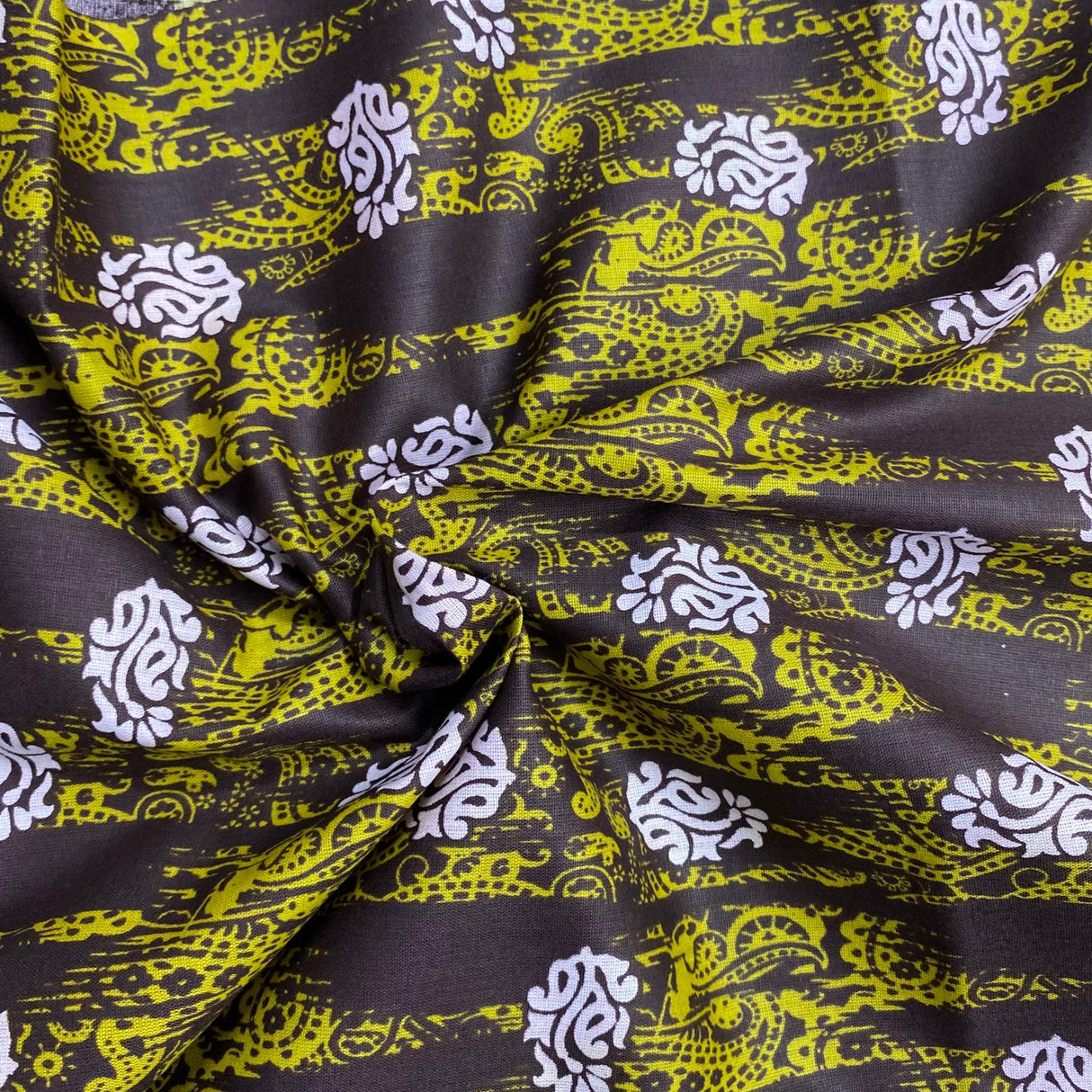 3 Metres Luxury 100% Cotton - 36" Wide - (Brown & Yellow)
