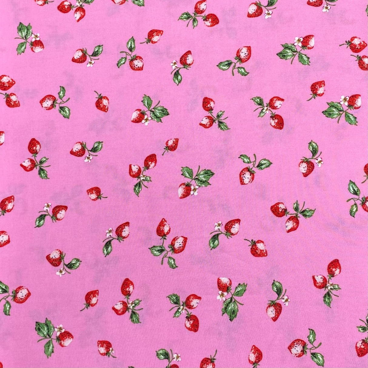 3 Metres, Premium Quality, Printed Dressmaking Viscose - 55" Wide (Strawberry)