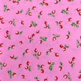 3 Metres, Premium Quality, Printed Dressmaking Viscose - 55" Wide (Strawberry)