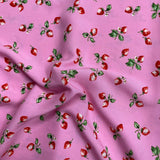 3 Metres, Premium Quality, Printed Dressmaking Viscose - 55" Wide (Strawberry)