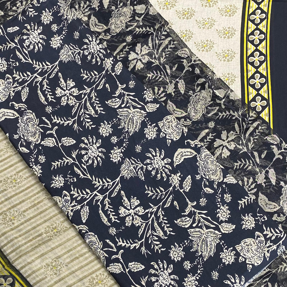 7.5 Metres Crepe Fabric Bundle - 45" Wide- 3 Pieces (Design 2)
