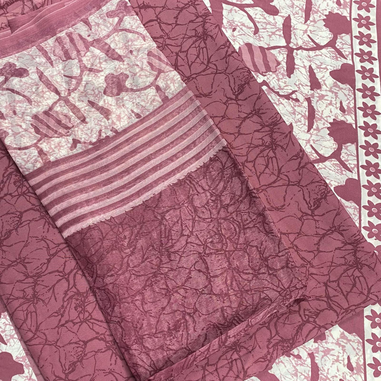 7.5 Metres Crepe Fabric Bundle - 45" Wide- 3 Pieces (Design 7)