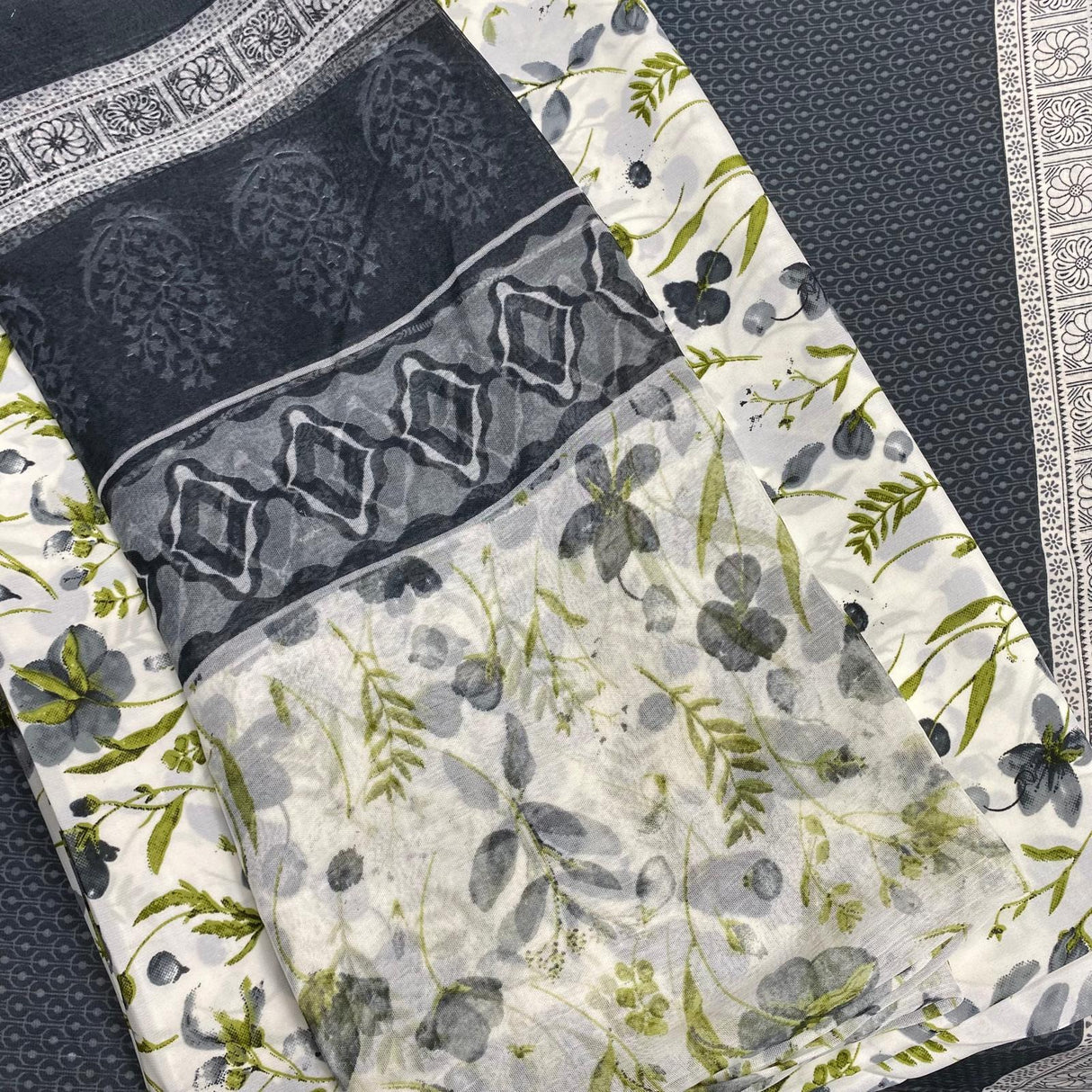 7.5 Metres Crepe Fabric Bundle - 45" Wide- 3 Pieces (Design 10)